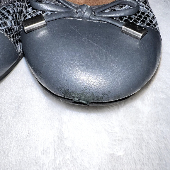 Vionic Women's Ballet Flats Minna Boa Gray Leather Slip On Round Toe Shoe - Picture 6 of 12